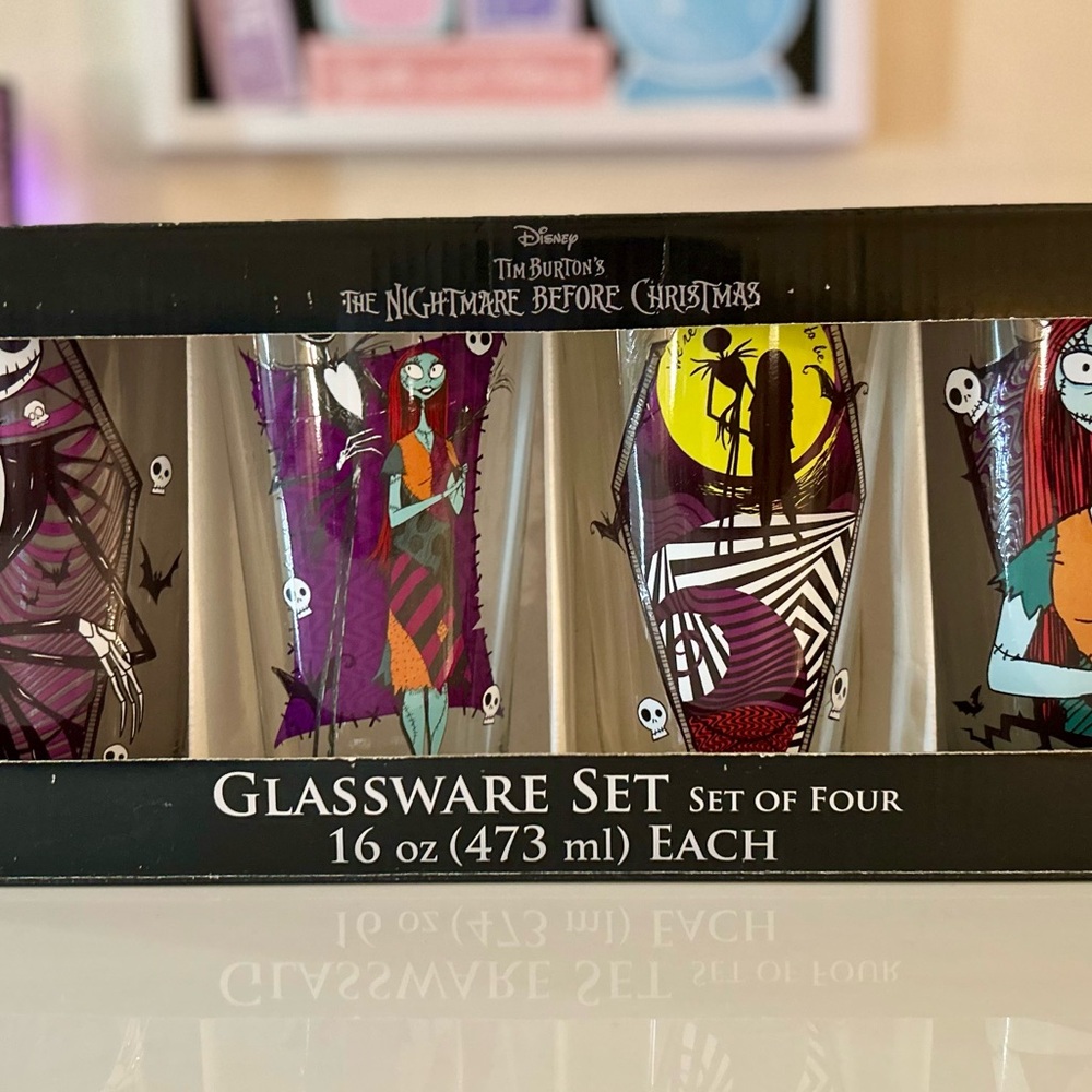 Disney The Nightmare Before Christmas Glassware Set - Purple, Yellow, Black